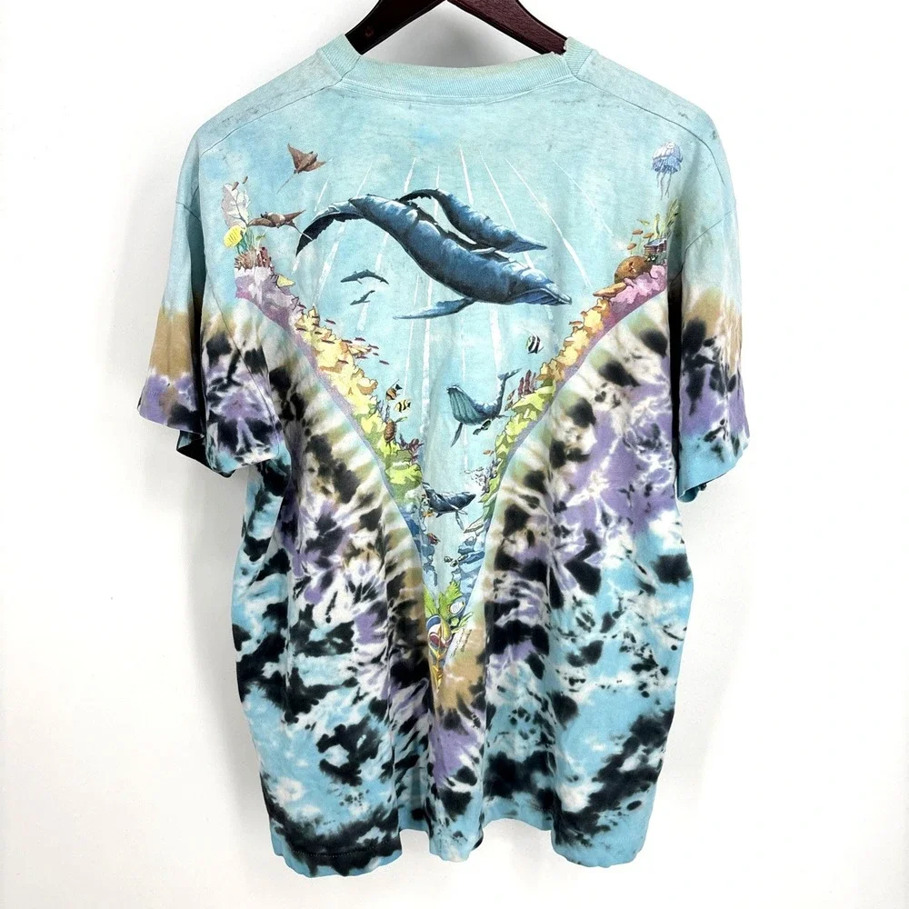 Under The Sea Tie Dye Shirt Ocean OG Liquid Blue 1990 XL Half Baked‎